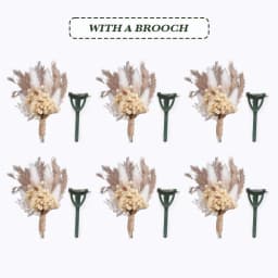 Mini Dried Flower Bouquet Set of 6 Boho Wedding Decor Boutonniere for Men Table Centerpieces Dry Pampas Grass Birthday Decor