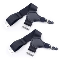 2pcs Men's Black Sock Garters Belt Adjustable Elastic Sock Suspenders Braces Holders Non-slip Duck-Mouth Clips Hold Up