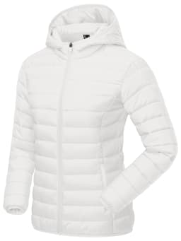 TACVASEN Winter Hooded Puffer Jacket Womens Quilted Warm Coats Casual Windbreaker Waterproof Padded Lightweight Outdoor Outwear