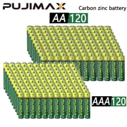 PUJIMAX 240/160/80/40-Piece AAA + AA Battery Pack, 1.5V Carbon-Based Battery, Suitable for Wireless Mice, Remote Controls, Jack-O'-Lanterns, Christmas Gifts, Razors, Etc., Non-Rechargeable