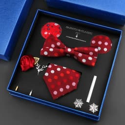 Luxury Neck Tie Set For Men Classic Brand Necktie Bowtie Hanky Cufflinks Floral Brooches Tie Clip Set Wedding Business Box Gift