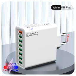 Total 65W 8 In 1 USB Charger Fast Charge Phone Charger Wall Adapter For iPhone Samsung Xiaomi Multi Port EU/US Plug Wall Charger