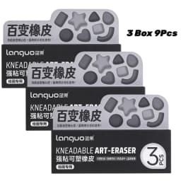 Kneaded Eraser, 3 Pack, Grey, Kneaded Erasers for Artists, Art Eraser, Kneadable Erasers, Back to School Supplies