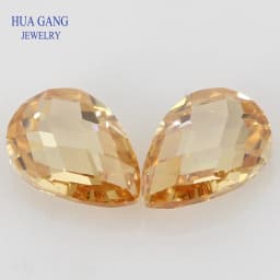 5A Pear Double CheckerBoard Cubic Zirconia Stone Multicolor Brilliant Cut Loose CZ Stones Synthetic Gems Beads For Jewelry