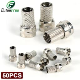 50PCS/Set High Quality RG6 F Type Coaxial RF/AV Signal Cable Connector Terminals Plugs