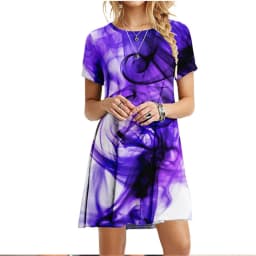 New 2022 Women Dresses 3D Flame Cloud Eruption Dress Summer Casual Short Sleeve Loose Plus Size Dress Fashion Print Clothing 6XL