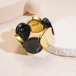 Exaggerated Personality Colored Acrylic Irregular Round Spliced Elastic Bracelets for Women Fashion Temperament Bangle Jewelry
