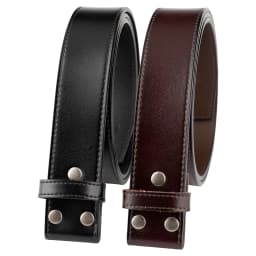 No Buckle Leather Belt Press Button Width 3.8cm DIY Decorative Accessories