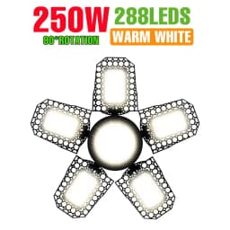 250W LED Bulb E27/E26 Lamp Garage Light AC 220V Folding Deformable High Bay Lamp 110V Spotlight Home Warehouse Workshop Basement