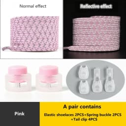 1 Pair Reflective Elastic Laces Sneakers Shoelaces for Sneakers Kids Adult Fast Without Tie Flat Rubber Bands Luminous Shoelace