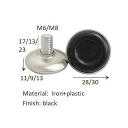 4Pcs Black White Iron Plastic Furniture Table Chair Sofa Leg Feet Adjustable Leveler Glide Slide Pad M6 M8