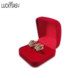 Velvet Trinket Box Ring Box Jewelry Organizer Double Rings BoxJewelry Box Wedding Gift Box Joyeros Organizador De Joyas