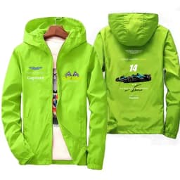 2026 New Aston Martin F1 Team Unisex Spring and Autumn Trench Coat, Casual and Stylish, Perfect for Streetwear and Parties