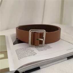 2024 PU Leather Belt for Women Square Buckle Pin Buckle Jeans Black Belt Chic Luxury Brand Ladies Y2k Belt Female Waistband