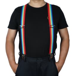 Mens Suspenders 2" Wide Adjustable and Elastic Braces X Shape with Very Strong Clips - Heavy Duty tape measure suspenders formen