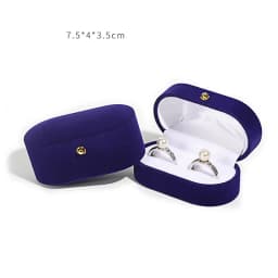 High-grade Double Slot Ring Box Jewelry Box for Wedding Proposal Engagement Ring Gift Storage Velvet Jewelry Organizer Box