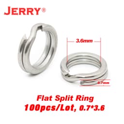 Jerry Stainless Steel Fishing Split Rings Hard Bait Flat Ring Connector Spoon Lure Double Loop 100pcs Fishing Accessories Tackle