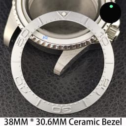 Sloping 38mm * 30.6mm Ceramic/Aluminum Bezel GMT and Diving Watch Insert Fits for 40mm Men's Watch Case Bezel Replacement Insert