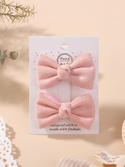 2pcs/set Cute Cotton Plaid Hair Bows Clip for Baby Girls Summer Colorful Print Flower Hairpin Barrette Headwear Hair Accessories