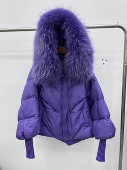 Women Winter Goose Down Jackets Real Fox Fur Collar Hooded Thick Natural Raccoon Fur Female Outwear Warm Loose Puffer Coats