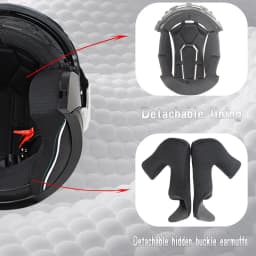 715-Motorcycle Dual Visor Flip-Up Modular Full-Face Helmet Anti-Fog Street Bike Racing Helmet for Women and Men Retro 3/4 Helmet