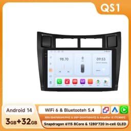 Hizpo 2Din 9inch Android Auto Car Radio for Toyota Yaris 2005 - 2012 Snapdragon 6115 GPS RDS DSP BT 4G CarPlay SWC 360°CAM