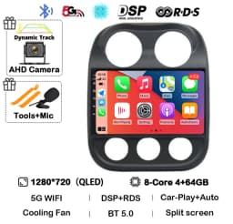 Android 16 Carplay For Jeep Compass Patriot 2010 2011 2012 2013 2014 2015 2016 Car Radio Multimedia Player Stereo Head Unit 2din