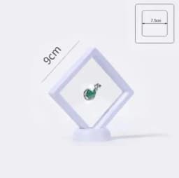 1 Set Suspended Floating Display Case Black White Plastic 3D Earring Coins Gems Ring Jewelry Exhibition Stand Holder Box