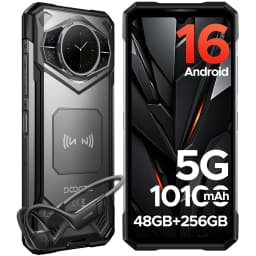 DOOGEE S200E AI Rugged Phone 1.32" AMOLED Rear Display Dimensity 7050 Android 16 10100mAh Battery 48GB RAM (8+40) 256GB ROM NFC Google Pay Supports VIP Edition with Bone Conduction Running Headphones