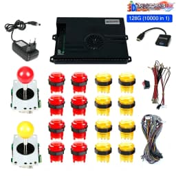 128GB 3D Pandora Saga Box EX2 10000 in 1 DIY Kit Arcade  Game Console 8 Way Joystick Led Lights Button Cabinet Bartop 2 Playes