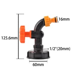 S60 Coarse Thread IBC Tank Tap Elbow PE Pipe Connector X 16mm 1/2'' 3/4'' Water Coupling Garden Hose Faucet Connector