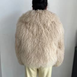 Beiziru Women's Dark Brown Mongolia Sheep Fur Jacket with Turndown Collar Stylish Warm Outerwear