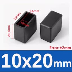 Black Square Silicone Chair Leg Caps PVC Soft Rubber Pipe Sleeve Tube Cap Non-slip Table Foot Dust Cover 10x10mm-45x75mm