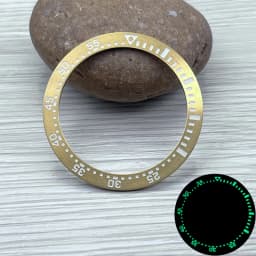 38mm*30.5mm Steel Watch Bezel Insert Ring C3 Green Luminous Fits Seiko SPB185 SPB187 Watch Cases Bezel Watch Replacement Parts
