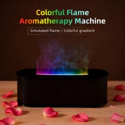 1PC USB Powered Simulated Flame Aroma Diffuser With Colorful Lights And 3-level Timing Perfect Air Humidifier For Home Office