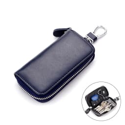 Genuine Leather Keychain Men Women Key Holder Organizer Pouch Cow Split Car Key Wallet Housekeeper Key Case Mini Card Bag