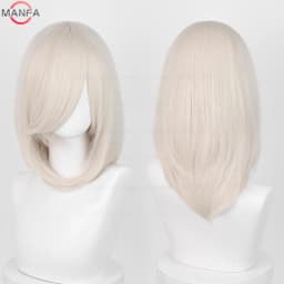 40cm Medium Basic Anime Cosplay Wig Bang Blond Black White Red Pink Green Brown Gold Blue Heat Resistant Synthetic Hair Wigs
