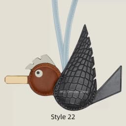 Crocodile & Lizard Skin Bird Charm Handmade Luxury Bag Charm Pendant For Birkin & Kelly Bag Unique Designer Handbag Accessory