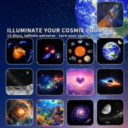 Galaxy Projector 13 Film Discs 4K HD Star Projector Bedroom Night Light for Kids Home Planetarium Projector with Clock Display