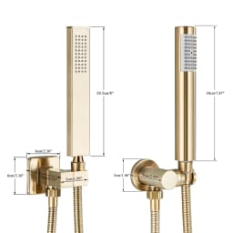 Brushed Gold Handshower Head ABS Plastic Handheld Shower Head 150cm Stainless Steel Shower Hose Wall Mounted Faucet Accessory
