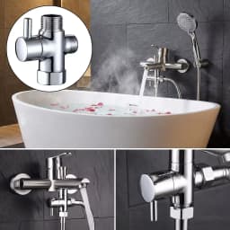 3 Way Diverter Valve T-Adapter Converter For Shower Brass Water Tap Connector Bathroom Faucet Water Separator