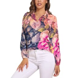 Vintage Flower Print Loose Blouse Irises by Van Gogh Simple Oversized Blouses Woman Long-Sleeve Cute Shirts Autumn Graphic Top