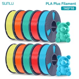 SUNLU 10 Roll PLA Plus/Clear Filament 1.75 Mm +/- 0.02 Mm 1 Kg Spool (2.2 Lbs) Neatly Arranged No Knot Filament Fit Most FDM Pri