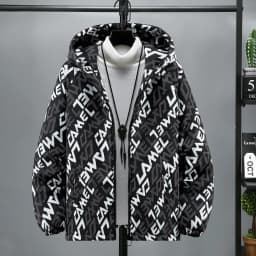 Camouflage Winter Cotton Jacket Thin Men's Wear Resistant Stainproof Warmth Youth Casual Long Sleeve Zipper Hooded Coat