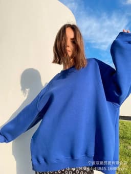 Pullover Loose Fit Hoodie Casual with Crew Neck Long Sleeve Standard Length Single Pullover Closure Japanese Korean Women Hoodie
