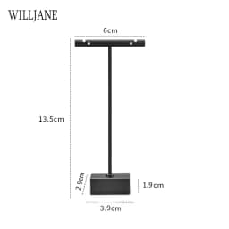 Black Metal Earrings T-Bar Stand Necklace Chains Ring Jewelry Hanging Holder Organizer Watch Counter Display Stand for Selling