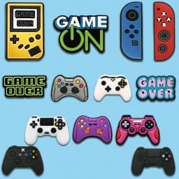 1-13pcs Shoe Charms Game Console Gamepad Shoe Decorations Pins for Men Boy Favor Gifts Clog Accessories Clog Buckle Fit Sandals