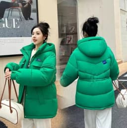 2026 New Women Down Cotton Coat Winter Jacket Female Mid Length Version Loose Outwear Thick Warm Parkas Hooded Outcoat