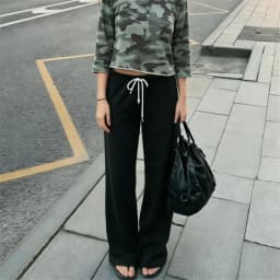 Y2K Solid Micro Flare Sweatpants Women Low Rise Drawstring Wide Leg Bootcut Pants Casual Street Lounge Sports Jogger Trousers