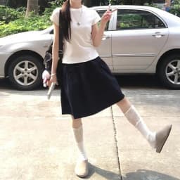 N2026 Women Summer Thin New Small A-Line Half-length Sports Skirt Tibetan Short Skirt High Waist Polyester Fiber A-Line Skirt